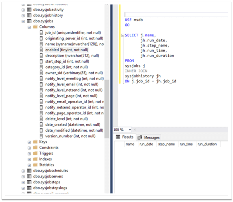 msdb 系统表